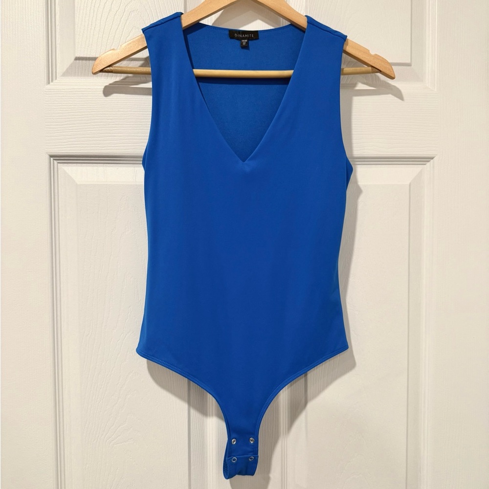 Dynamite Royal Blue V-Neck Bodysuit